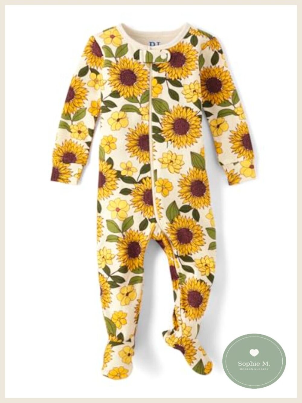 Toddler Girls 100% Cotton Zip-Front Footed Pajama One Piece Long Sleeve Snug Fit